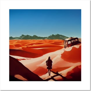 Lonely Man in a Desert Posters and Art